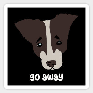 Go away. sad dog Magnet